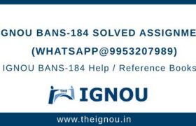 IGNOU BANS184